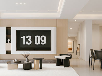 现代客厅餐厅 过道3d模型 现代客厅餐厅 过道