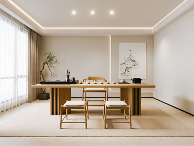 新中式茶室3d模型 新中式茶室