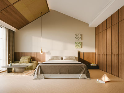 现代原木中古风卧室