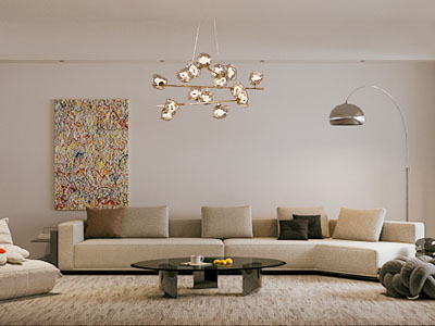 现代客厅3d模型 现代客厅