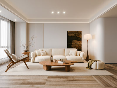 侘寂风客厅3d模型 侘寂风客厅