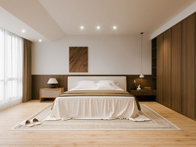 现代原木中古风卧室