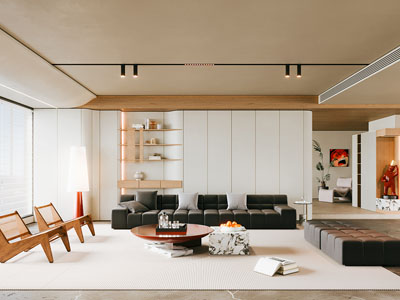 现代客厅3d模型 现代客厅