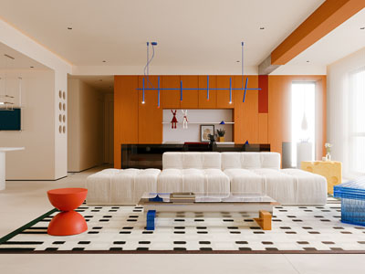 现代客厅3d模型 现代客厅