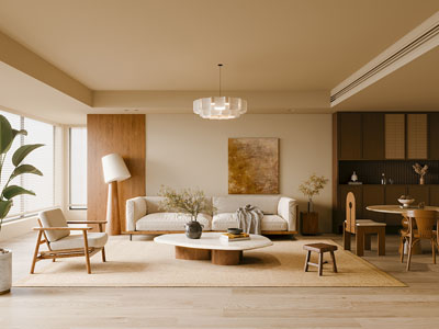 侘寂风中古客厅餐厅3d模型 侘寂风中古客厅餐厅