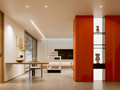 现代玄关门厅 客厅餐厅3d模型 现代玄关门厅 客厅餐厅