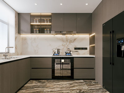 现代厨房3d模型 现代厨房