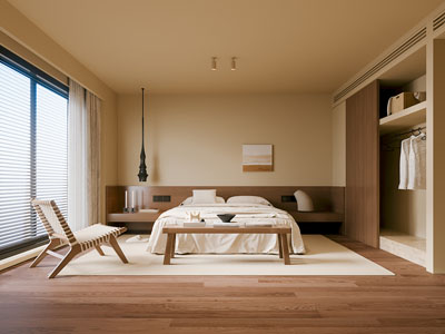 侘寂风中古卧室