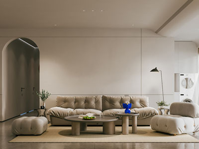 侘寂风客厅 过道3d模型 侘寂风客厅 过道