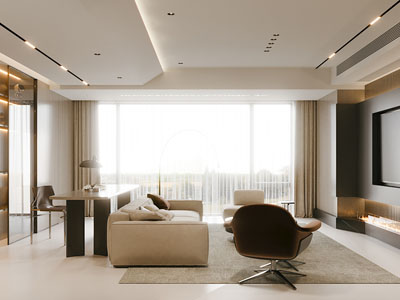 现代客厅 书房3d模型 现代客厅 书房