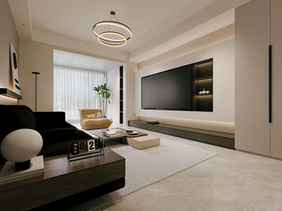 现代客厅3d模型 现代客厅