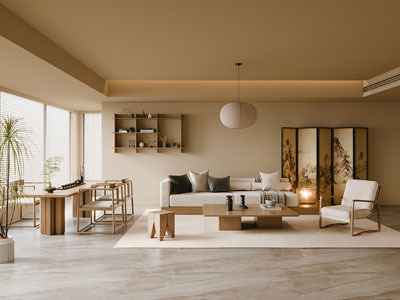 侘寂风客厅 茶室3d模型 侘寂风客厅 茶室