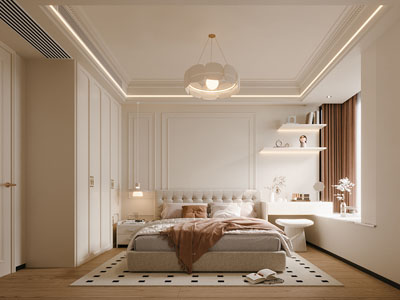 现代奶油风卧室