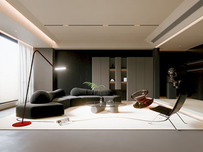 现代客厅3d模型 现代客厅
