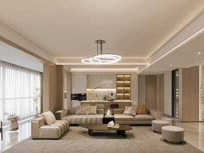 现代客厅餐厅3d模型 现代客厅餐厅