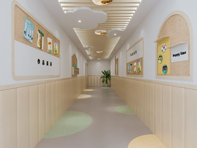 现代幼儿园走廊过道