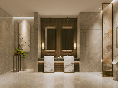 新中式公共卫生间 洗手间