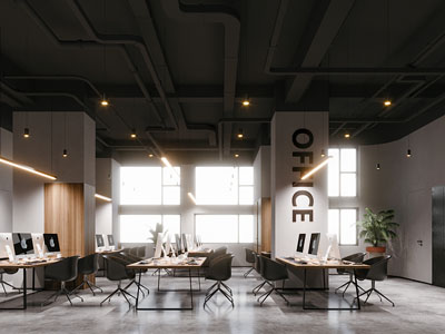 工业风loft公共办公区