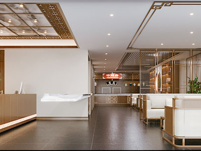 现代中医馆大厅接待区