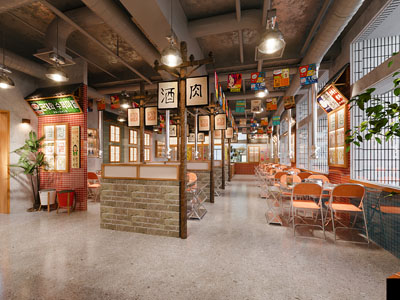 工业风loft饭店餐馆