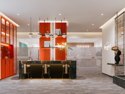 新中式直播间 培训室 大厅前台接待