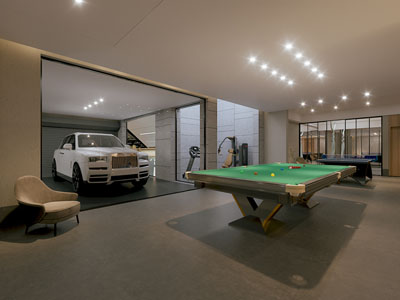 现代台球室 休闲室