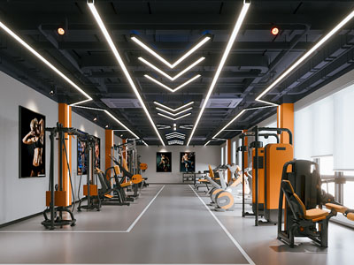 工业风loft健身房3d模型 工业风loft健身房