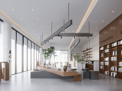现代图书馆 阅览室 书吧3d模型 现代图书馆 阅览室 书吧