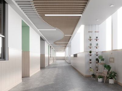 现代幼儿园过道走廊