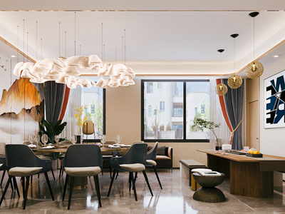 新中式中古风酒店包厢包间