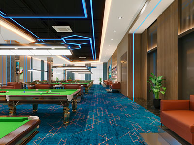 现代台球室 桌球室3d模型 现代台球室 桌球室