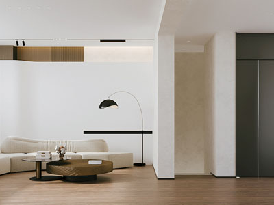 现代奶油风客厅 玄关门厅3d模型 现代奶油风客厅 玄关门厅