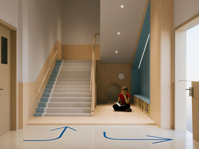 现代楼梯间3d模型 现代楼梯间