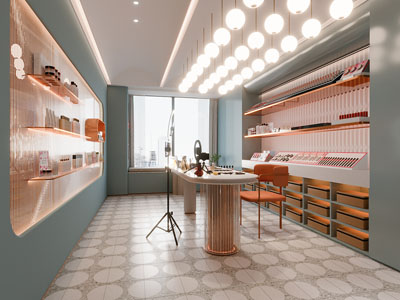 现代化妆品直播间