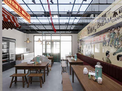 现代复古怀旧饭店餐馆