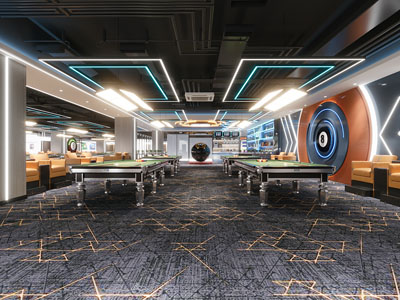 工业风lloft桌球室 台球室3d模型 工业风lloft桌球室 台球室