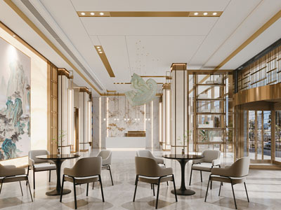 新中式公司大堂前台接待