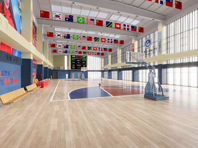 现代篮球馆3d模型 现代篮球馆