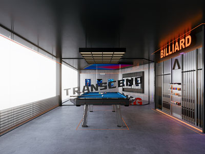 工业风loft台球室 桌球室