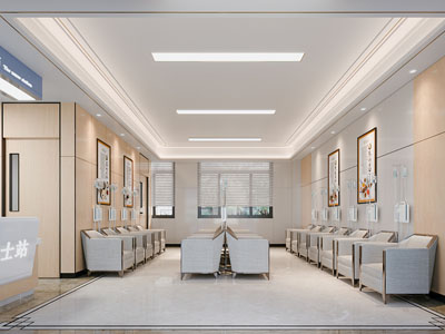 现代医院输液区3d模型 现代医院输液区