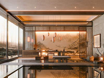 新中式茶室3d模型 新中式茶室