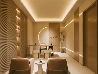 侘寂风美容院办公室 接待区