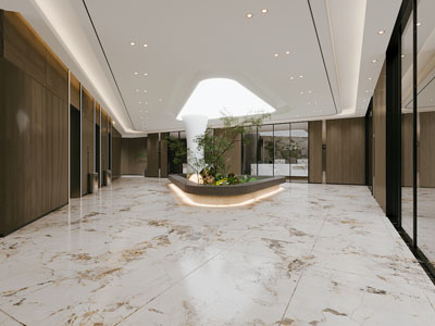 新中式大堂景观电梯间