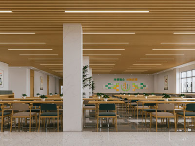 现代原木风食堂