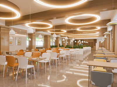 现代饭店餐馆就餐区