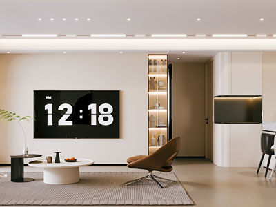 现代客厅餐厅3d模型 现代客厅餐厅