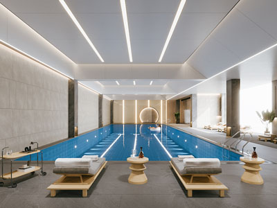 现代室内游泳馆3d模型 现代室内游泳馆