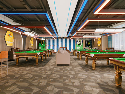 现代台球室 桌球室