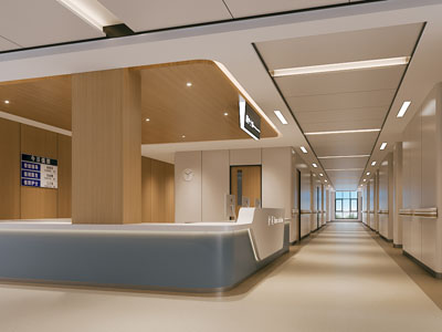 现代医院护士站 过道
