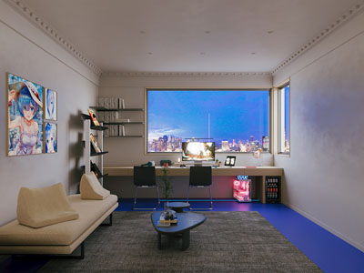 现代电竞游戏房 书房